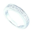 thumbnail image 1 of 14kt White Gold Womens Princess Diamond Wedding Anniversary Band Ring 1/2 Cttw, 1 of 1