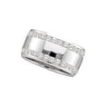 thumbnail image 1 of 14kt White Gold Womens Round Channel-set Diamond Double Row Wedding Band 1 Cttw, 1 of 1