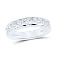 thumbnail image 1 of 14kt White Gold Womens Round Channel-set Diamond Single Row Wedding Band 1.00 Cttw - Size 5, 1 of 1