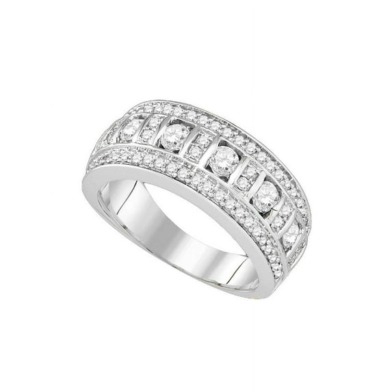 14kt White Gold Womens Round Channel-set Diamond Triple Row Band 1.00 Cttw