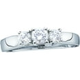 thumbnail image 1 of 14kt White Gold Womens Round Diamond 3-stone Bridal Wedding Engagement Ring 1.00 Cttw, 1 of 1