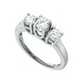 thumbnail image 1 of 14kt White Gold Womens Round Diamond 3-stone Bridal Wedding Engagement Ring 1/2 Cttw, 1 of 1