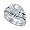 thumbnail image 1 of 14kt White Gold Womens Round Diamond Bridal Wedding Engagement Ring Band Set 1-1/2 Cttw, 1 of 1