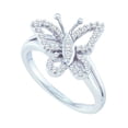 thumbnail image 1 of 14kt White Gold Womens Round Diamond Butterfly Bug Cluster Ring 1/4 Cttw, 1 of 1