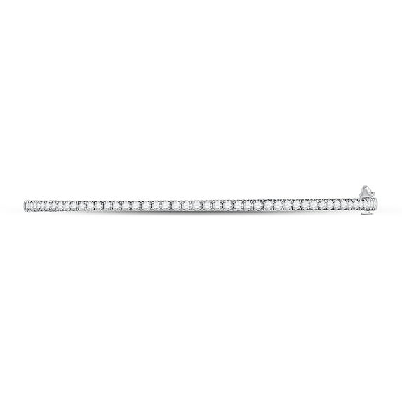 14kt White Gold Womens Round Diamond Classic Bangle Bracelet 1.00 Cttw