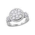 thumbnail image 1 of 14kt White Gold Womens Round Diamond Cluster Bridal Wedding Engagement Ring 2.00 Cttw, 1 of 1