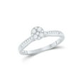 thumbnail image 1 of 14kt White Gold Womens Round Diamond Cluster Ring 1/4 Cttw, 1 of 1