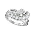 thumbnail image 1 of 14kt White Gold Womens Round Diamond Double Row Crossover Band 1.00 Cttw, 1 of 1