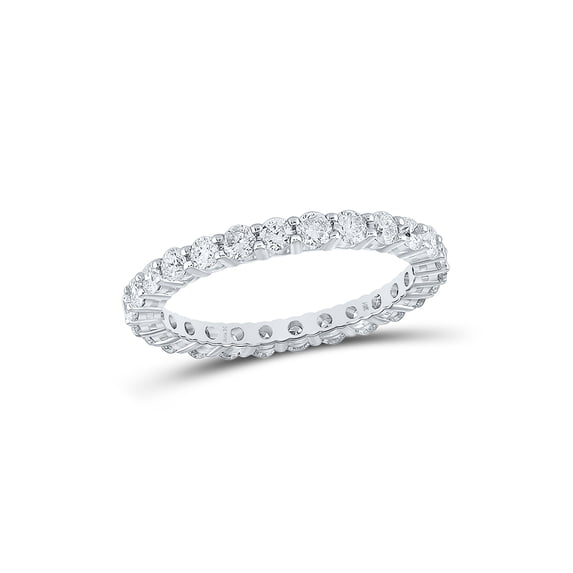 14kt White Gold Womens Round Diamond Eternity Wedding Band 1-1/2 Cttw