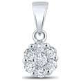 thumbnail image 1 of 14kt White Gold Womens Round Diamond Flower Cluster Pendant 3/4 Cttw, 1 of 2