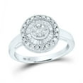 thumbnail image 1 of 14kt White Gold Womens Round Diamond Flower Cluster Ring 3/4 Cttw, 1 of 1