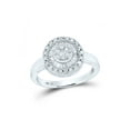 thumbnail image 1 of 14kt White Gold Womens Round Diamond Flower Cluster Ring 3/4 Cttw, 1 of 1