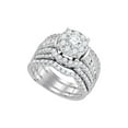 thumbnail image 1 of 14kt White Gold Womens Round Diamond Halo Bridal Wedding Engagement Ring Band Set 2-3/8 Cttw, 1 of 1