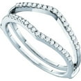 thumbnail image 1 of 14kt White Gold Womens Round Diamond Ring Guard Wrap Enhancer Wedding Band 1/4 Cttw, 1 of 1