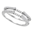 thumbnail image 1 of 14kt White Gold Womens Round Diamond Ring Guard Wrap Solitaire Enhancer 1/2 Cttw, 1 of 1