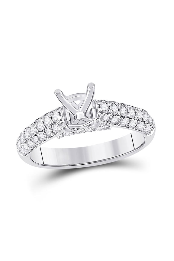 14kt White Gold Womens Round Diamond Semi-Mount Setting Bridal Wedding Engagement Ring