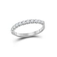 thumbnail image 1 of 14kt White Gold Womens Round Diamond Single Row Wedding Band 1/2 Cttw, 1 of 1