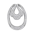thumbnail image 1 of 14kt White Gold Womens Round Diamond Slide Oval Pendant 3/4 Cttw, 1 of 1