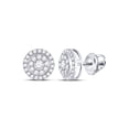 thumbnail image 1 of 14kt White Gold Womens Round Diamond Solitaire Cluster Stud Earrings 1/4 Cttw, 1 of 1
