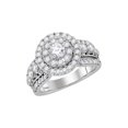 thumbnail image 1 of 14kt White Gold Womens Round Diamond Solitaire Halo Bridal Wedding Engagement Ring 2.00 Cttw, 1 of 1