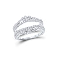 thumbnail image 1 of 14kt White Gold Womens Round Diamond Wedding Wrap Ring Guard Enhancer 7/8 Cttw, 1 of 1