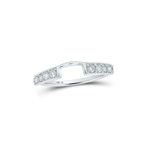 14kt White Gold Womens Round Diamond Wrap Ring Guard Enhancer 1/4 Cttw