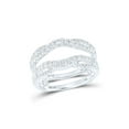thumbnail image 1 of 14kt White Gold Womens Round Diamond Wrap Ring Guard Enhancer 5/8 Cttw, 1 of 4