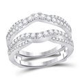 thumbnail image 1 of 14kt White Gold Womens Round Diamond Wrap Ring Guard Enhancer 5/8 Cttw, 1 of 4