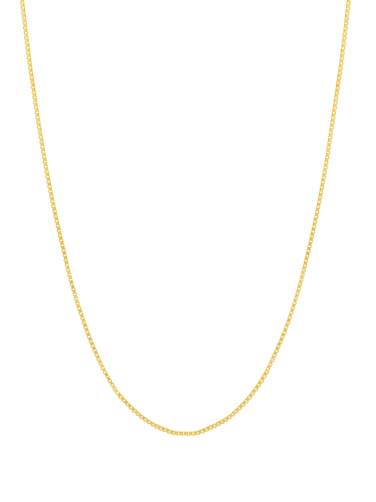 14kt Yellow Gold 0.55mm Adjustable 16" - 18" Women's Box Chain Necklace with a 040 Gauge and 5.0mm Spring Ring Closure