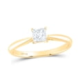 thumbnail image 1 of 14kt Yellow Gold 1/2 Cttw Diamond SI IJ Princess Solitaire Wedding Engagement Anniversary Ring, Women Size: 5-9, 1 of 1
