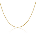 thumbnail image 1 of 14K Solid Yellow Gold 1.5mm Rope Chain Twisted Link Necklace, 1 of 4