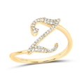 thumbnail image 1 of 14kt Yellow Gold 1/8 Cttw Diamond Initial "Z" Wedding Engagement Anniversary Ring, Women Size: 5-9, 1 of 1
