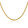 thumbnail image 1 of 14K Solid Yellow Gold 3.35mm Quadruple Rope Chain Twisted Link Necklace, 1 of 5