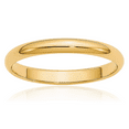 thumbnail image 1 of 14K Solid Yellow Gold 3mm Half Round Plain Classic Wedding Band Ring, 1 of 12