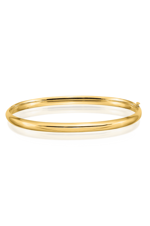 14K Solid Yellow Gold 4.75mm Hinged Bangle Bracelet