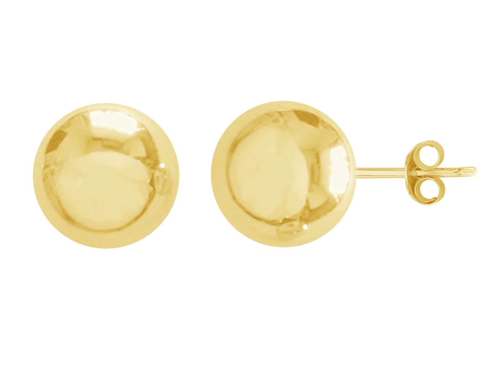 14kt Yellow Gold 8mm Shiny Ball Post Stud Earring