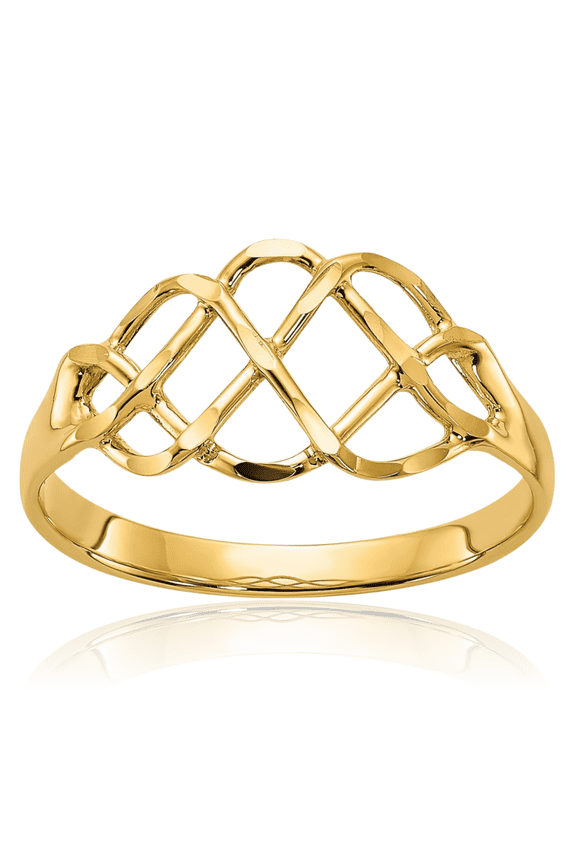 14K Solid Yellow Gold Statement Ring