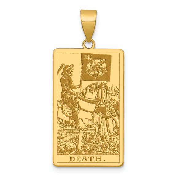 14kt Yellow Gold Death Tarot Card Pendant