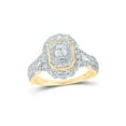 thumbnail image 1 of 14kt Yellow Gold Emerald Diamond Halo Bridal Wedding Engagement Ring 1 Cttw, 1 of 1