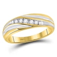 thumbnail image 1 of 14kt Yellow Gold His & Hers Round Diamond Cluster Matching Bridal Wedding Ring Band Set 5/8 Cttw, 1 of 1