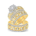 thumbnail image 1 of 14kt Yellow Gold His Hers Round Diamond Halo Matching Wedding Set 2-7/8 Cttw, 1 of 3