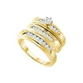 thumbnail image 1 of 14kt Yellow Gold His & Hers Round Diamond Solitaire Matching Bridal Wedding Ring Band Set 1/2 Cttw, 1 of 1