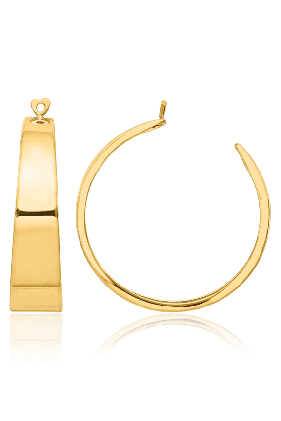 14K Solid Yellow Gold Hoop Earring Jackets for Studs