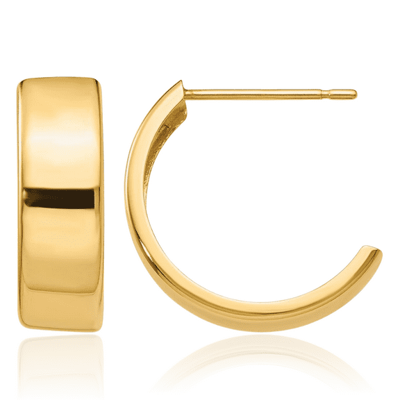 14K Solid Yellow Gold Hoop Earrings