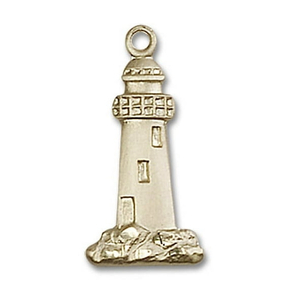 14kt Yellow Gold Lighthouse Medal 3/4 x 3/8 inches