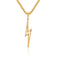 thumbnail image 1 of 14K Solid Yellow Gold Lightning Bolt Necklace Chain Pendant Charm, 1 of 7