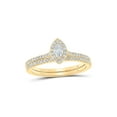 thumbnail image 1 of 14kt Yellow Gold Marquise Diamond Halo Bridal Wedding Ring Band Set 1/2 Cttw, 1 of 1