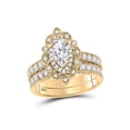 thumbnail image 1 of 14kt Yellow Gold Marquise Diamond Halo Bridal Wedding Ring Band Set 2 Cttw, 1 of 1