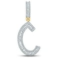 thumbnail image 1 of 14kt Yellow Gold Mens Baguette Diamond C Initial Letter Charm Pendant 3/4 Cttw, 1 of 1
