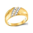 thumbnail image 1 of 14kt Yellow Gold Mens Round Diamond 2-Row Wedding Band Ring 1/4 Cttw, 1 of 2
